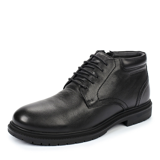 Черные кожаные мужские ботинки с молнией и шнуровкой «Саламандер»