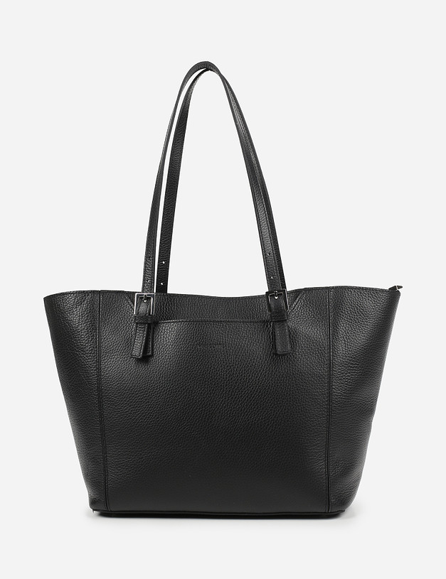 Черная кожаная женская сумка-шоппер MASCOTTE 697-1108-102 | ракурс 2