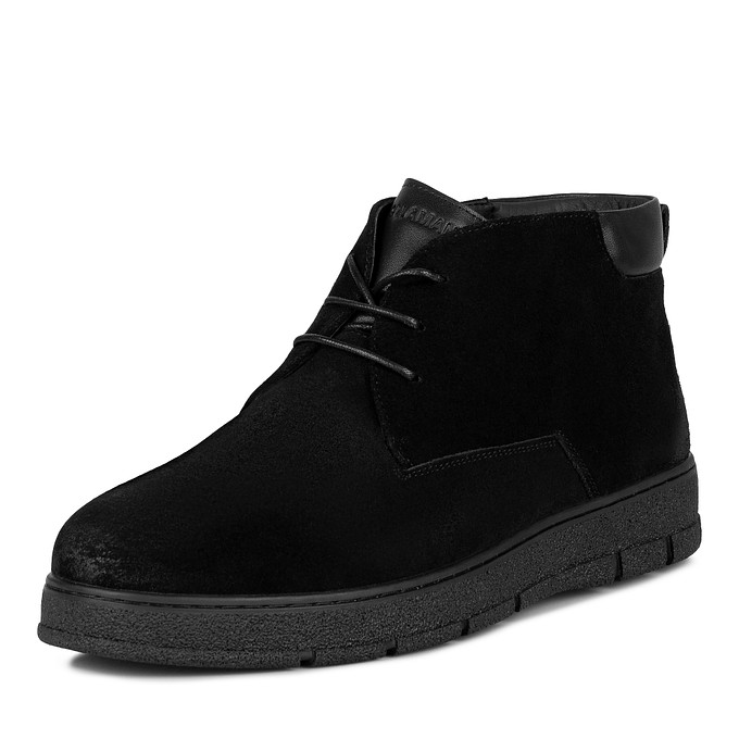 Черные мужские ботинки из спилка «Саламандер»