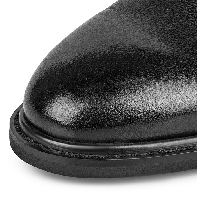 Черные кожаные мужские полуботинки без шнуровки «Саламандер»