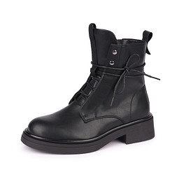 145-42WK-193SR Ботинки женские и.кожа/ворс.ткань черн, INSTREET