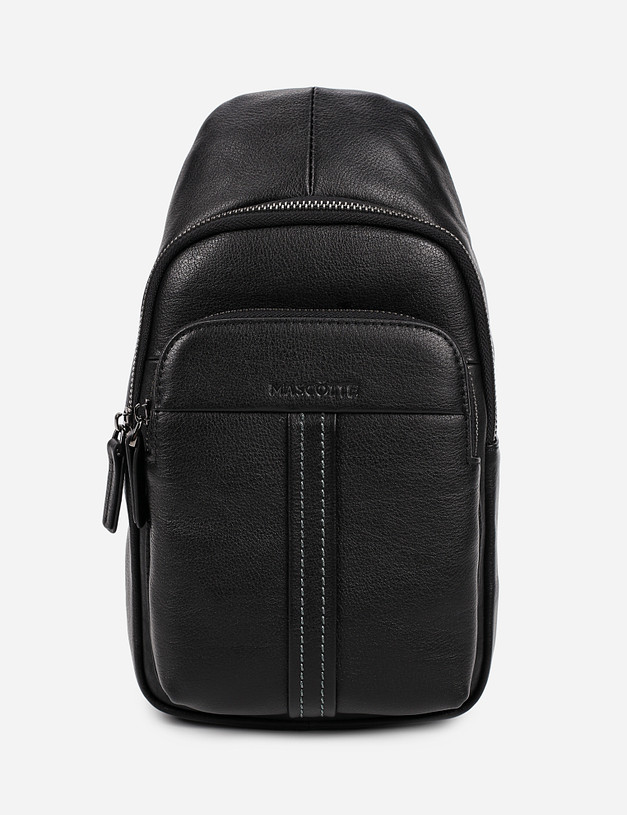 Черная мужская сумка-слинг MASCOTTE 604-1120-102 | ракурс 2