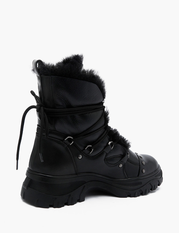 Черные женские ботинки с мехом MASCOTTE 234-224831-0902 | ракурс 3