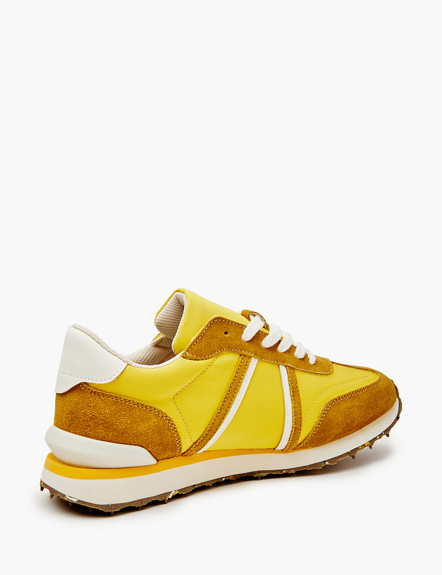 Желтые мужские кроссовки из текстиля и велюра MASCOTTE 128-4191121-0218 | ракурс 3