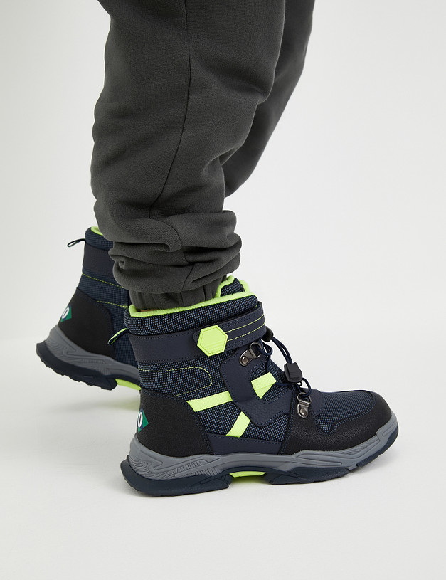 Зимние ботинки для мальчиков с зелеными деталями MASCOTTE 18-320151-0603 | ракурс 8