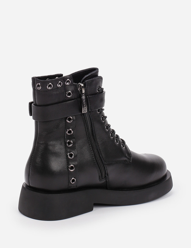 Черные женские ботинки с ремешком MASCOTTE 58-122923-0102 | ракурс 4