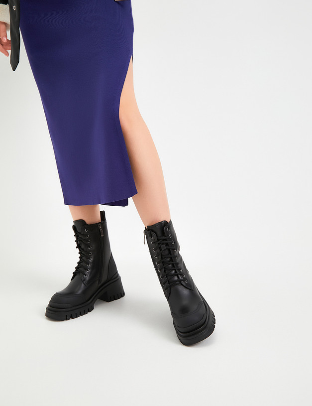 Черные женские зимние ботинки MASCOTTE 233-322132-0102 | ракурс 1