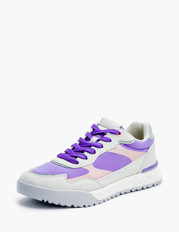 Серые женские кроссовки с фиолетовыми вставками MASCOTTE 151-312221-0210 | ракурс 3