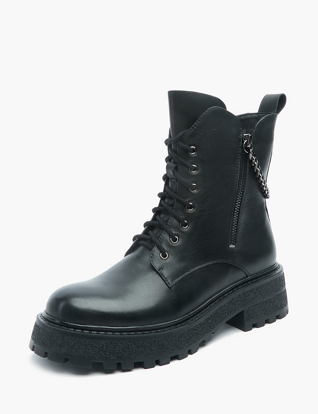 Черные женские ботинки с мехом MASCOTTE 102-220331-0102 | ракурс 4