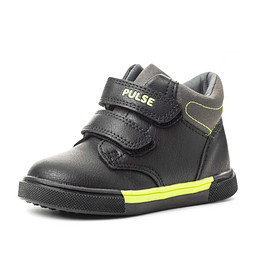 109-22BO-008SR Ботинки для активного отдыха мальчиковые и.кожа/ворс.ткань черн-серый, Pulse