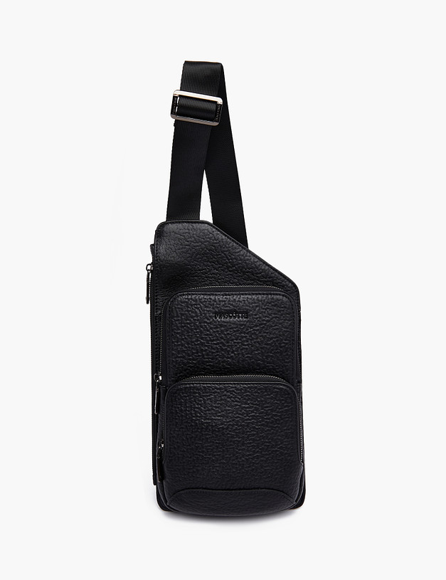 Черная мужская сумка-слинг MASCOTTE 622-3104-102 | ракурс 2