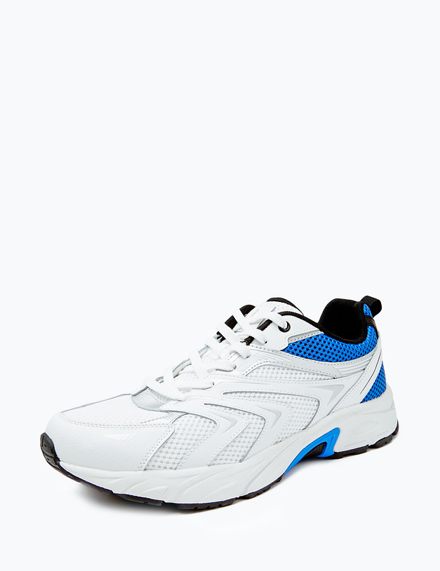 Белые мужские кроссовки с синими вставками  MASCOTTE 189-417721-0201 | ракурс 3