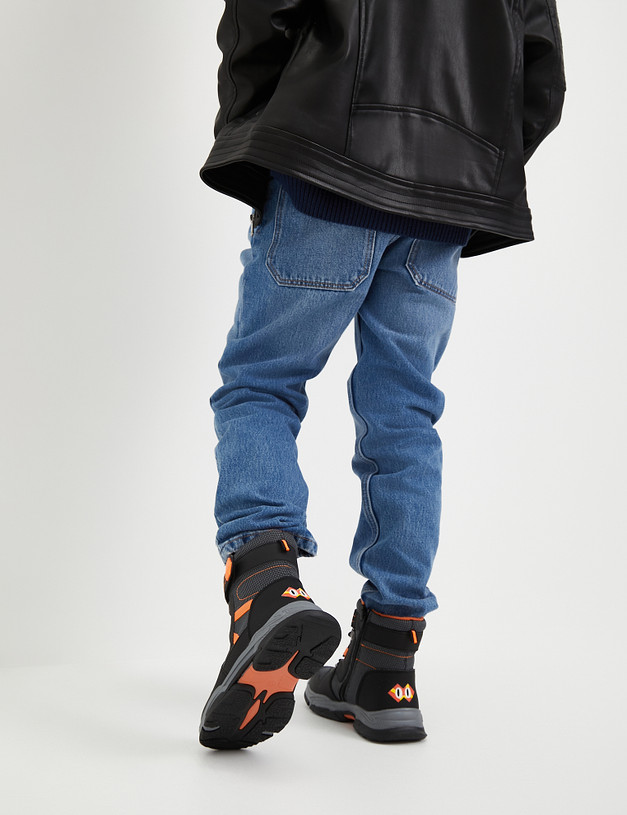 Зимние ботинки для мальчиков с оранжевыми деталями MASCOTTE 18-320151-0602 | ракурс 9