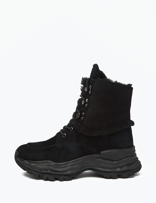 Черные женские зимние ботинки на массивной подошве MASCOTTE 175-3205331-3605M | ракурс 1