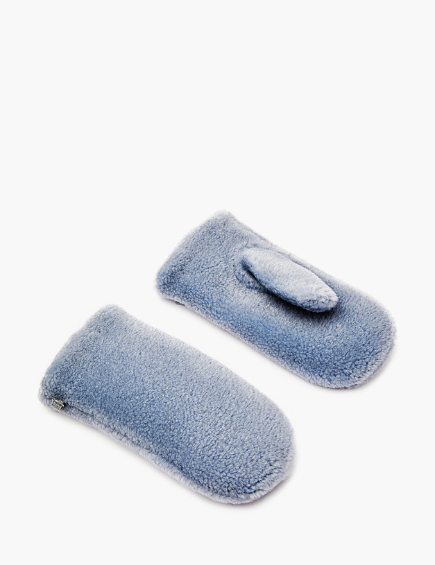 Серо-голубые шерстяные женские варежки MASCOTTE 717-3212-510 | ракурс 3