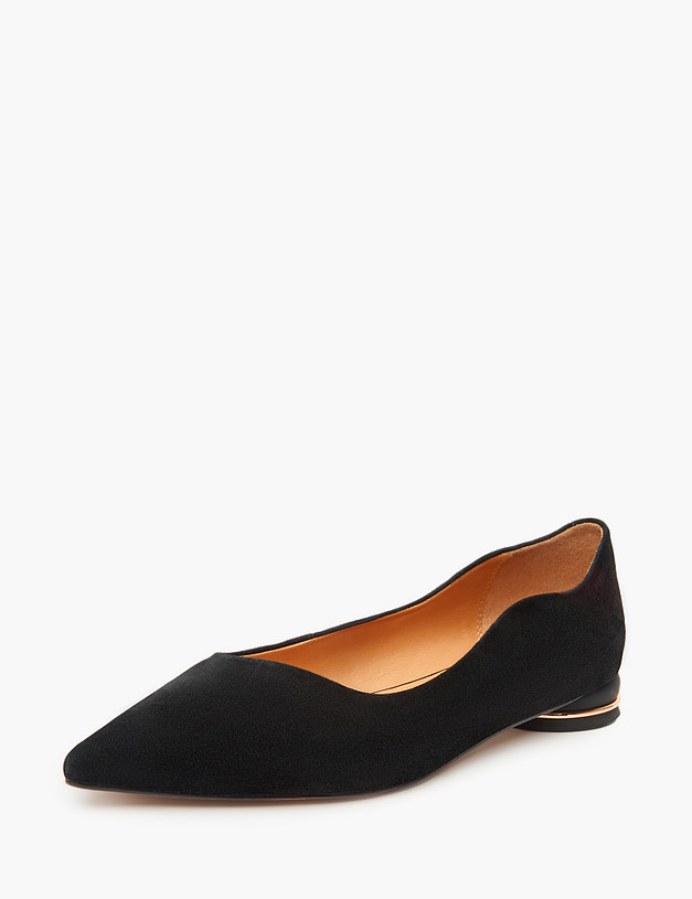 Черные женские туфли из велюра MASCOTTE 233-313311-3605M | ракурс 3