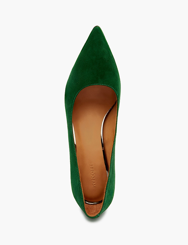 Зеленые велюровые женские туфли MASCOTTE 100-310911-3639M | ракурс 6