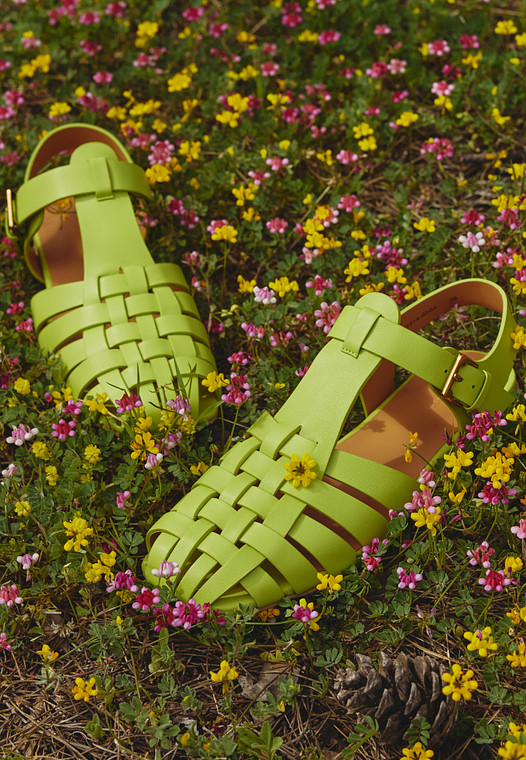 Зеленые женские сандалии