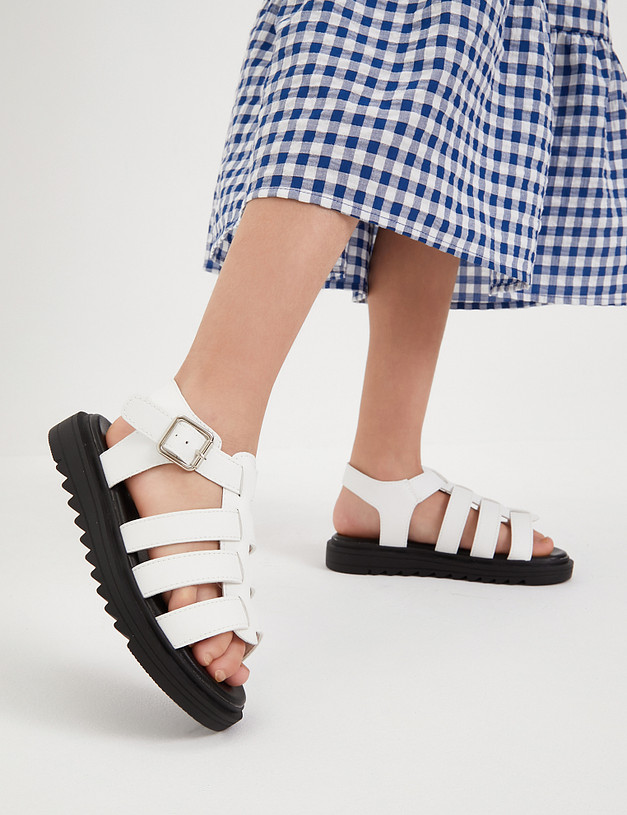 Белые сандалии для девочек MASCOTTE 250-410661-0601 | ракурс 8