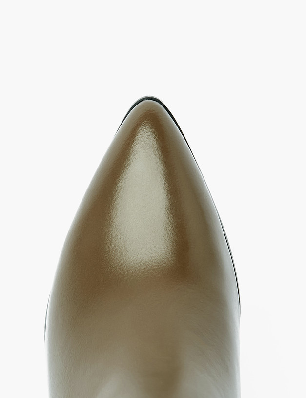 Оливковые женские сапоги на квадратном каблуке MASCOTTE 233-221822-0104 | ракурс 6