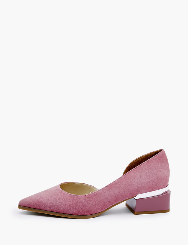 Розовые женские туфли из велюра MASCOTTE 126-212611-4618M | ракурс 2
