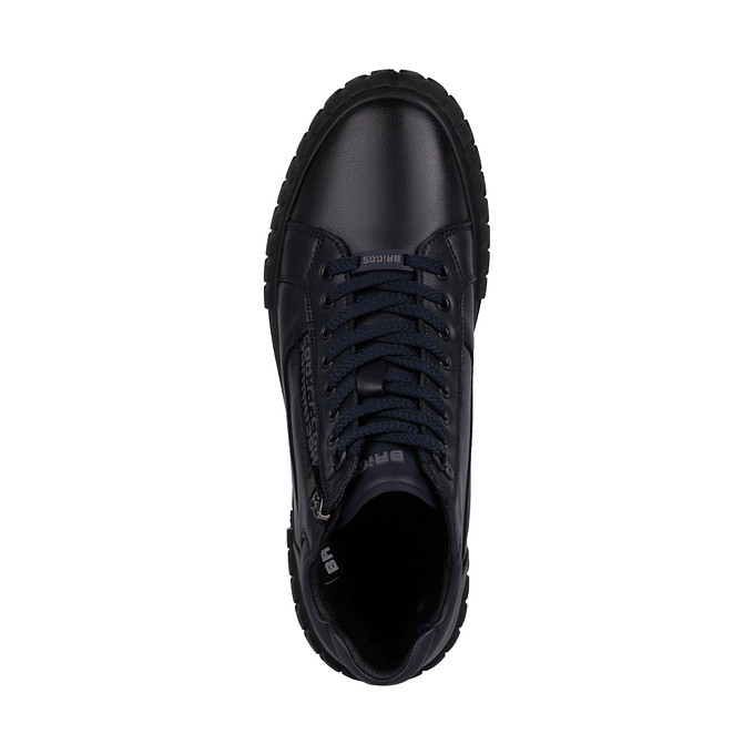 Темно-синие мужские кожаные ботинки в стиле высоких кед BRIGGS