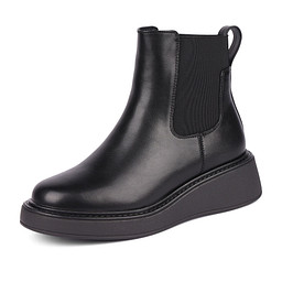 80-42WB-125SW Ботинки женские и.кожа/и.мех черн, INSTREET