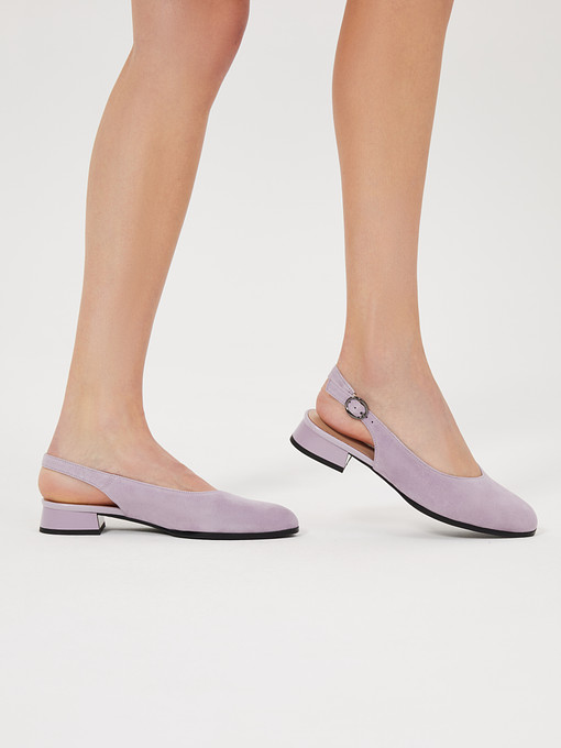 Фиолетовые женские туфли из велюра с открытой пяткой «Саламандер»