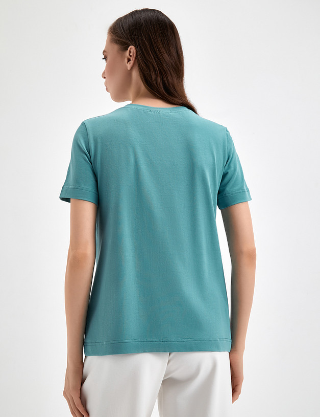Женская футболка бирюзового цвета MASCOTTE 790-3114-2614 | ракурс 6