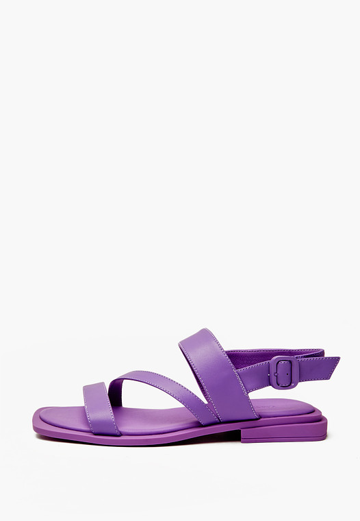 Фиолетовые женские сандалии из натуральной кожи