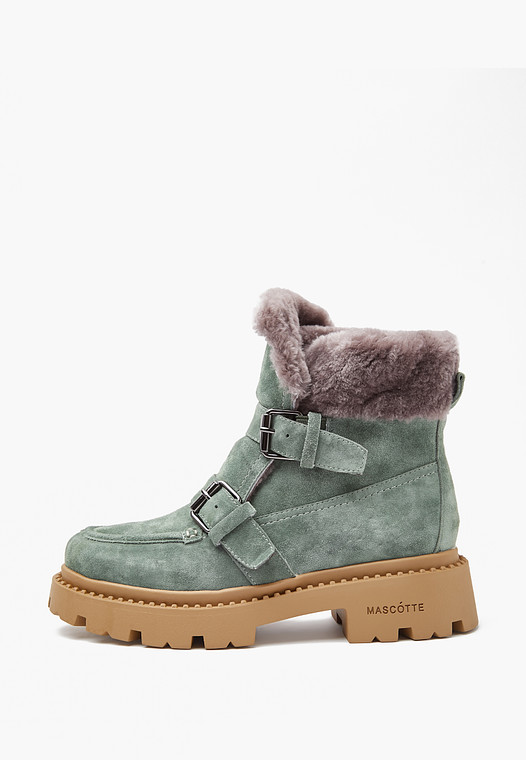 Зеленые женские зимние ботинки