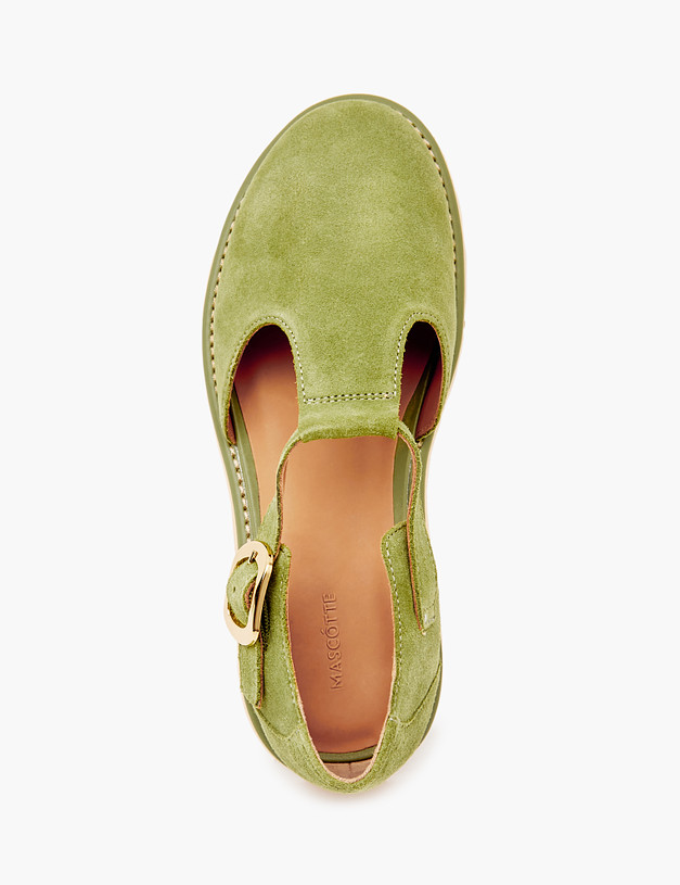Зеленые велюровые женские сандалии MASCOTTE 22-4120813-2256M | ракурс 5
