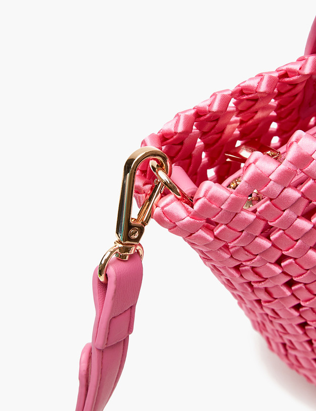 Розовая женская плетеная сумка MASCOTTE 647-4111-206 | ракурс 6