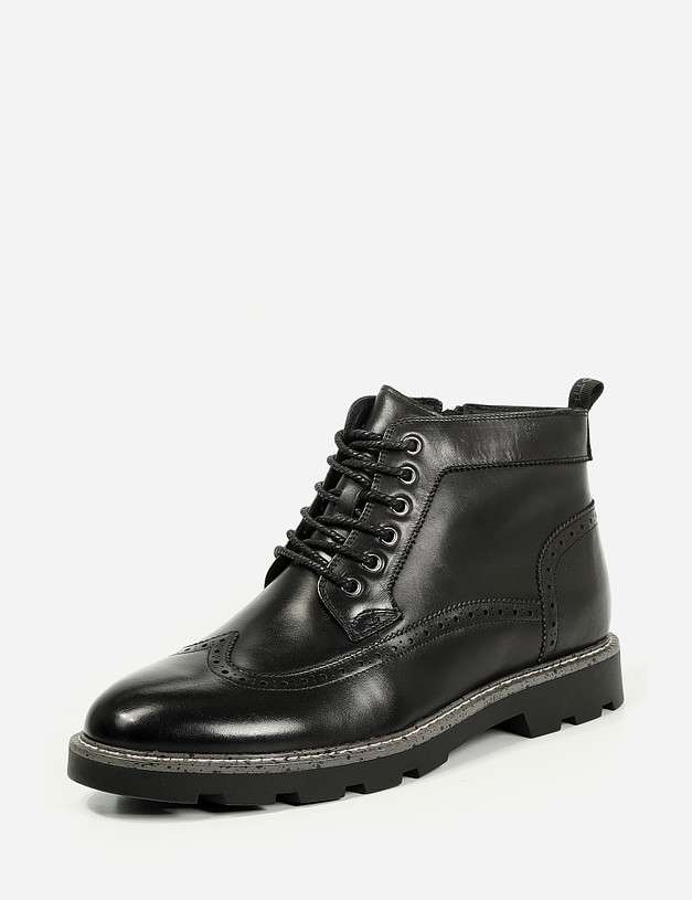 Черные мужские ботинки с перфорацией MASCOTTE 58-1210934-3128M | ракурс 3