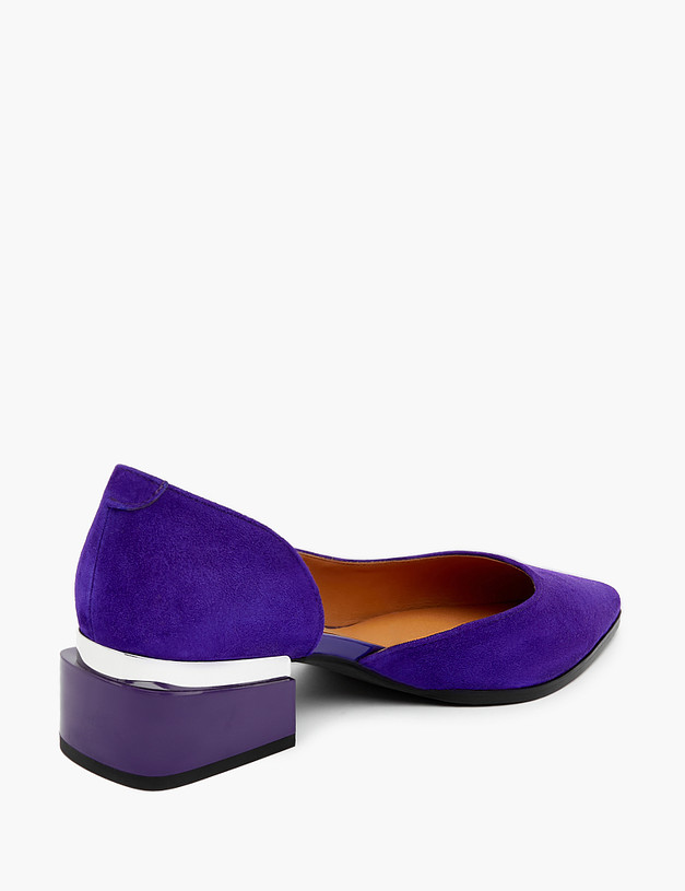 Темно-фиолетовые женские туфли из велюра MASCOTTE 126-212611-0603 | ракурс 3