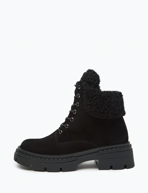 Черные женские зимние ботинки из велюра MASCOTTE 175-3202933-3605M | ракурс 2