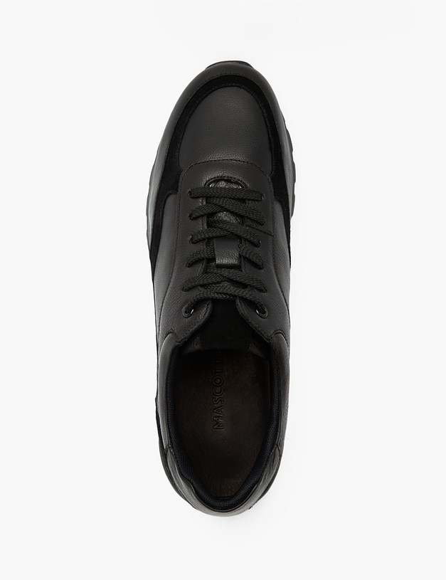 Черные кожаные мужские кроссовки MASCOTTE 58-3131223-3180M | ракурс 5