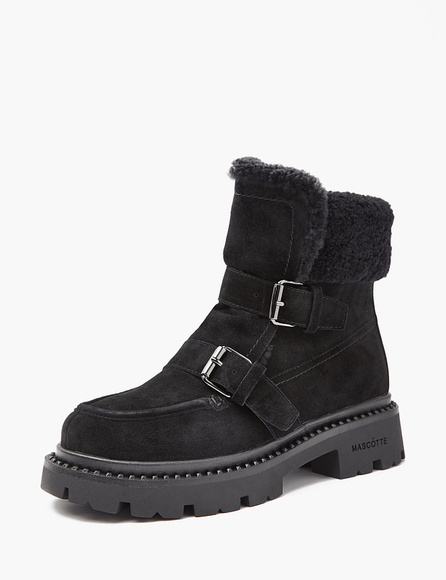 Черные женские зимние ботинки MASCOTTE 233-3201735-3605M | ракурс 2