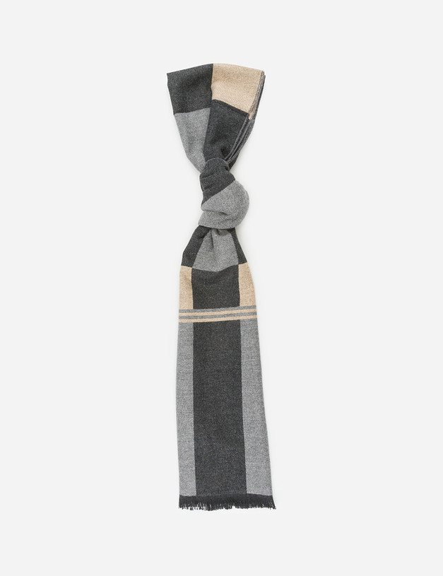 Серый мужской шарф MASCOTTE 730-0234-2410 | ракурс 1