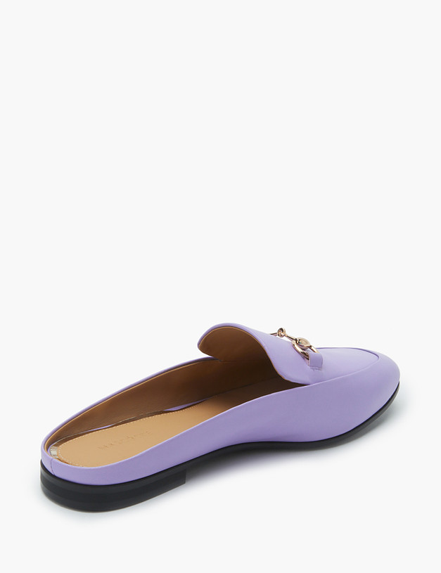 Фиолетовые кожаные женские сабо MASCOTTE 171-210411-6526M | ракурс 6