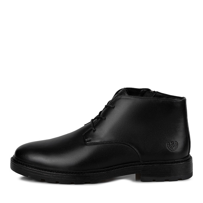 Мужские черные кожаные ботинки в стиле дезертов "Томас Мюнц"