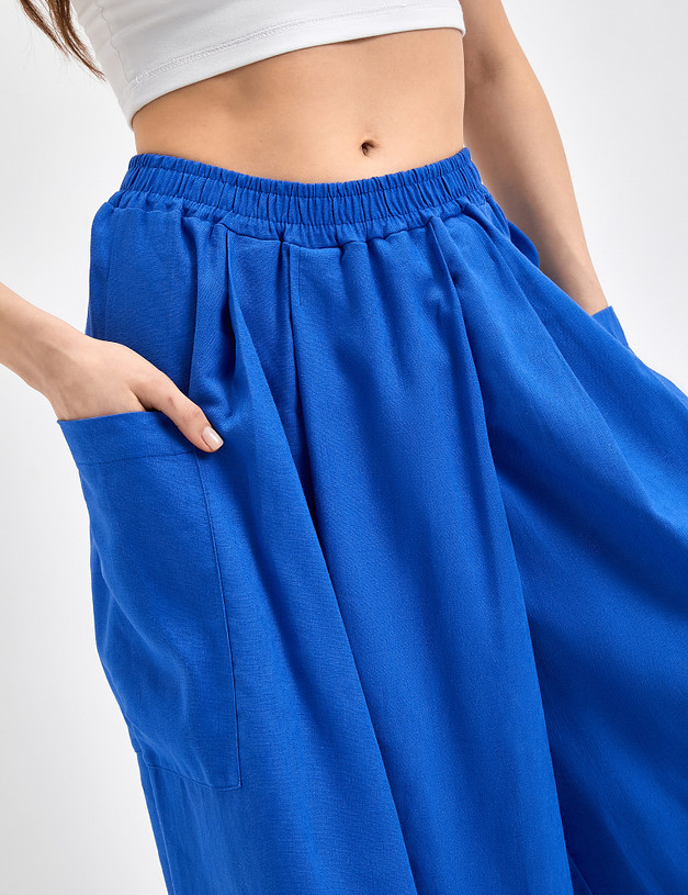 Синие женские брюки-кюлоты MASCOTTE 790-3116-2703 | ракурс 5