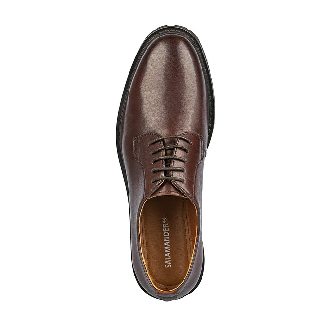 Коричневые кожаные мужские полуботинки со шнуровкой «Саламандер»