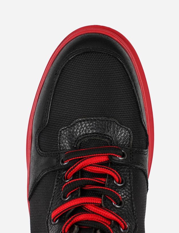 Черные мужские ботинки на красной подошве MASCOTTE 22-1210225-3128M | ракурс 4