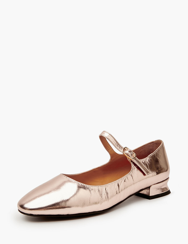 Золотые женские туфли Мэри Джейн MASCOTTE 100-411211-0115 | ракурс 2