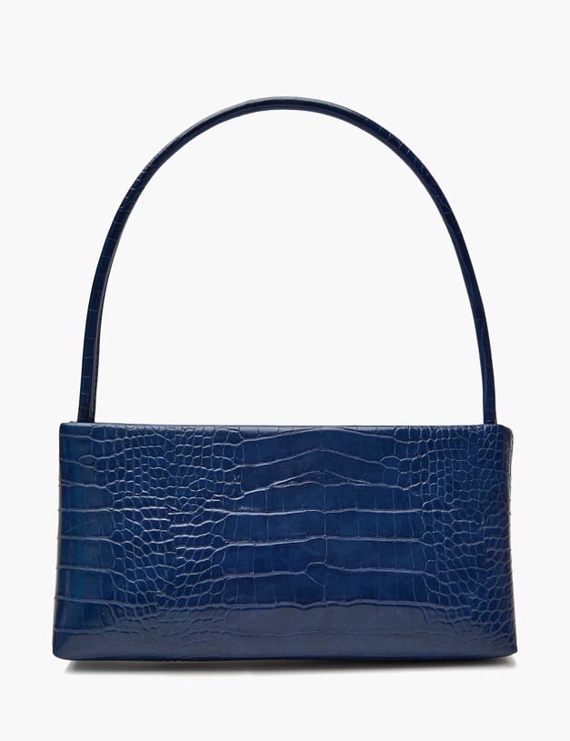 Синяя женская сумка с тиснением под рептилию MASCOTTE 647-4114-603 | ракурс 3