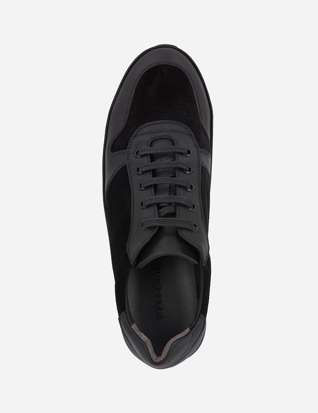 Черные мужские кроссовки из велюра MASCOTTE 128-124211-0202 | ракурс 5