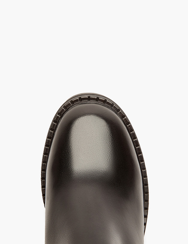 Черные женские зимние сапоги на устойчивом каблуке MASCOTTE 233-320531-3100M | ракурс 4