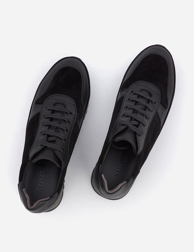 Черные мужские кроссовки из велюра MASCOTTE 128-124211-0202 | ракурс 7