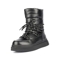 109-32GO-865TN Полусапоги для активного отдыха девичьи текстиль-и.кожа/шерсть-и.мех черн, Pulse